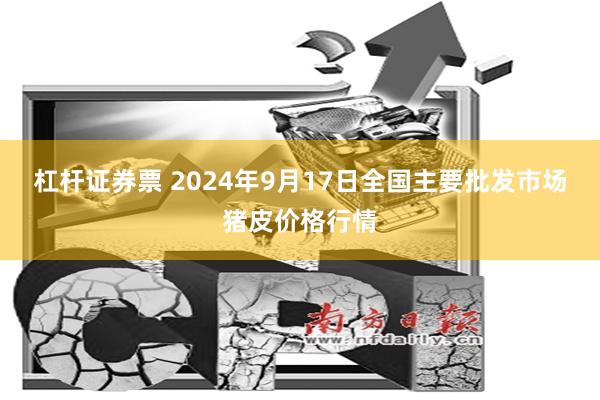 杠杆证券票 2024年9月17日全国主要批发市场猪皮价格行情