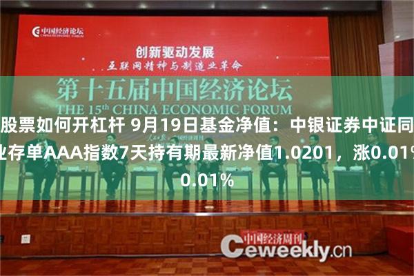 股票如何开杠杆 9月19日基金净值：中银证券中证同业存单AAA指数7天持有期最新净值1.0201，涨0.01%