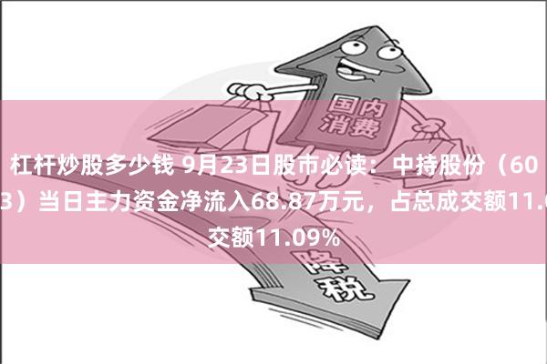 杠杆炒股多少钱 9月23日股市必读：中持股份（603903）当日主力资金净流入68.87万元，占总成交额11.09%